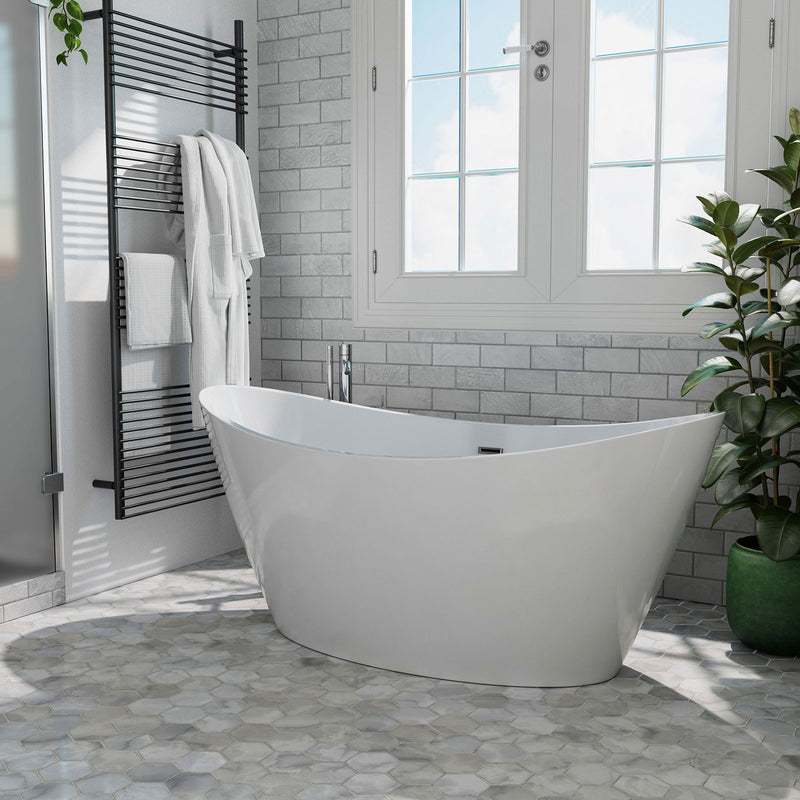 Empava 59" Freestanding Soaking Bathtub, EMPV-59FT1518