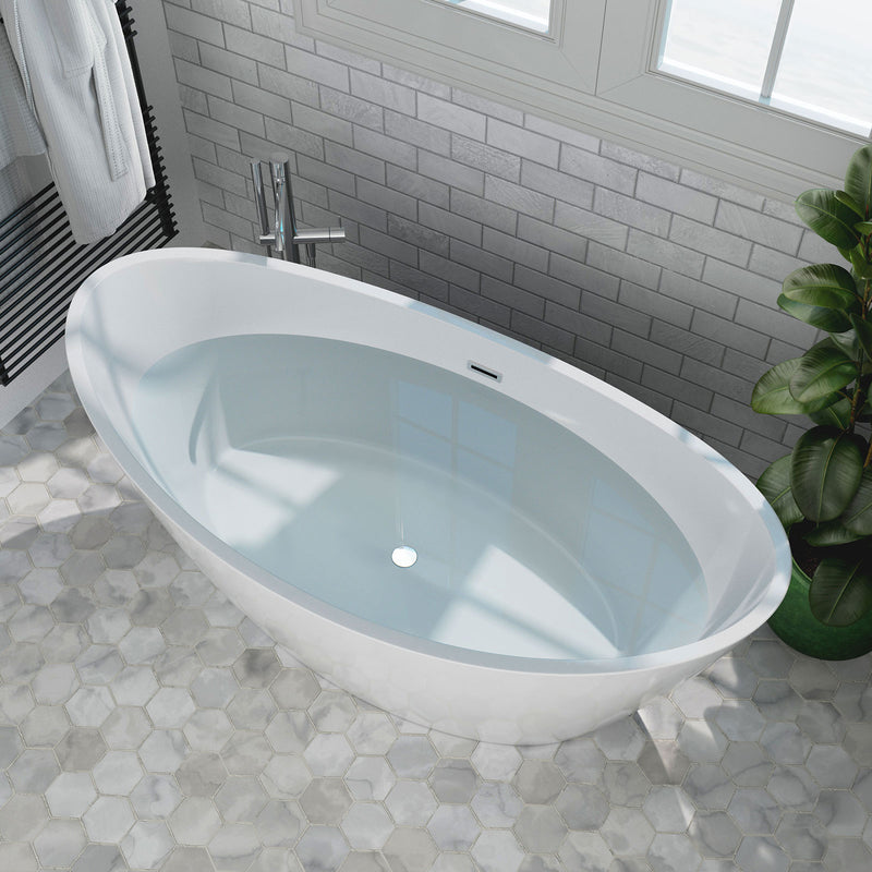 Empava 59" Freestanding Soaking Bathtub, EMPV-59FT1518