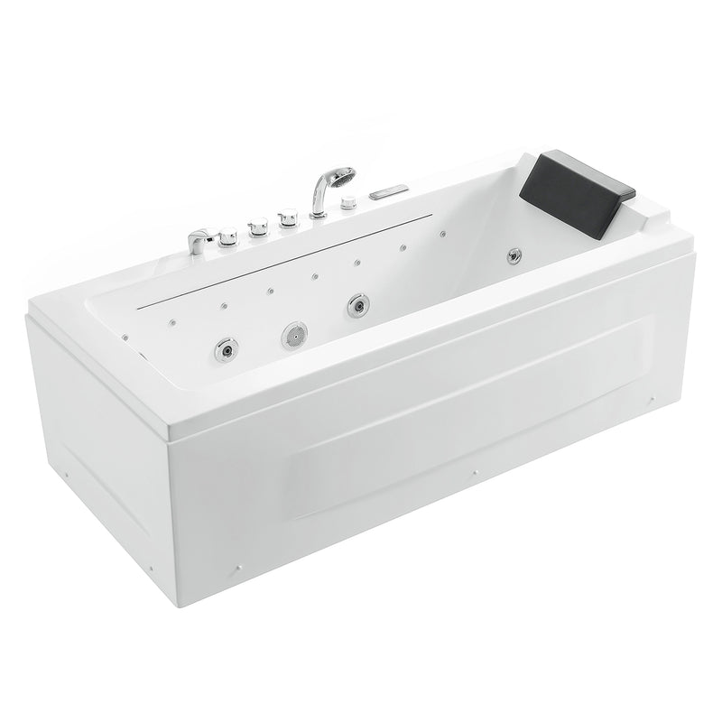 Empava 67" Whirlpool Rectangular Massage LED Bathtub, EMPV-67JT351LED