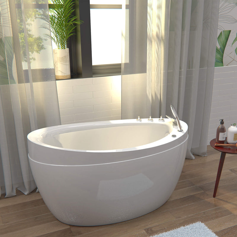 Empava 48" Freestanding Japanesse-Style Air Massage Bathtub with Reversible Drain, EMPV-48JT011