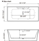 Empava 59" Whirlpool Freestanding Acrylic Massage Bathtub, EMPV-59AIS15