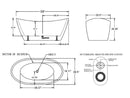 Empava 59" LED Freestanding Soaking Bathtub, EMPV-59FT1518LED