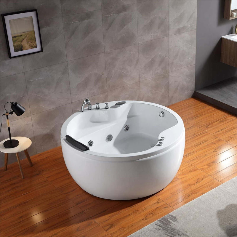 Empava 59" Round Whirlpool Massage Bathtub, EMPV-59JT005