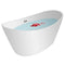 Empava 67" LED Freestanding Soaking Bathtub, EMPV-67FT1518LED