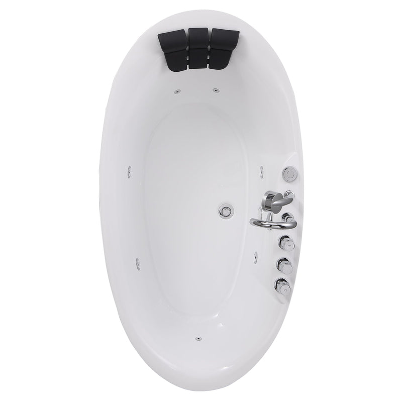 Empava 71" Whirlpool Freestanding Acrylic Massage Bathtub, EMPV-71AIS14