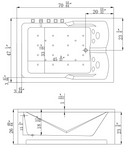 Empava 71" Acrylic Alcove Whirlpool Massage Bathtub, EMPV-71JT667B