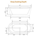 Empava 59" Freestanding Soaking Bathtub, EMPV-59FT1505